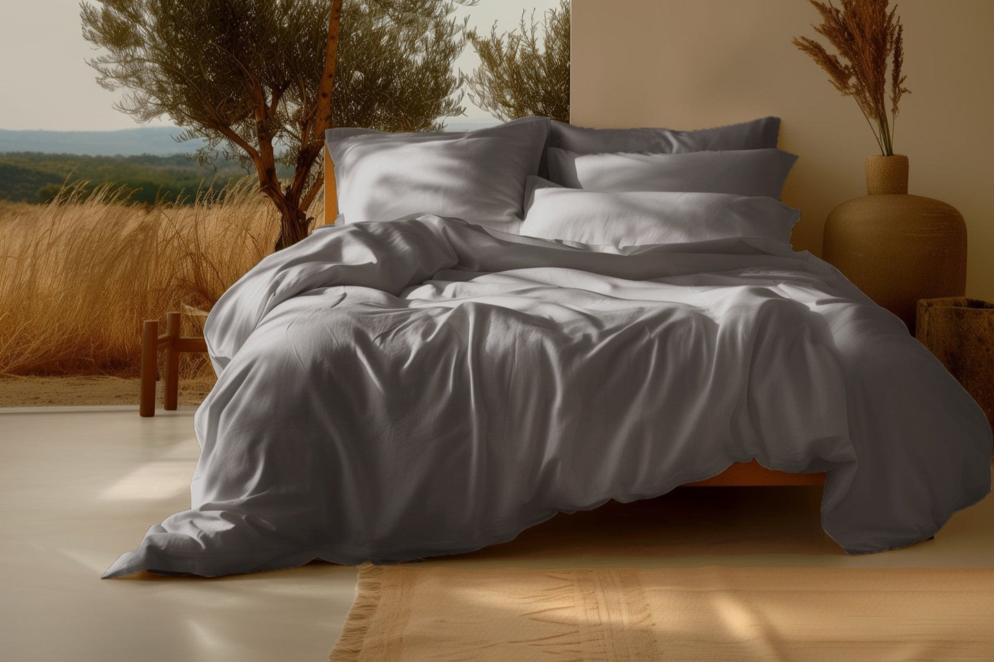 100% Organic Cotton Sateen Duvet Cover Set - Comfort Pure