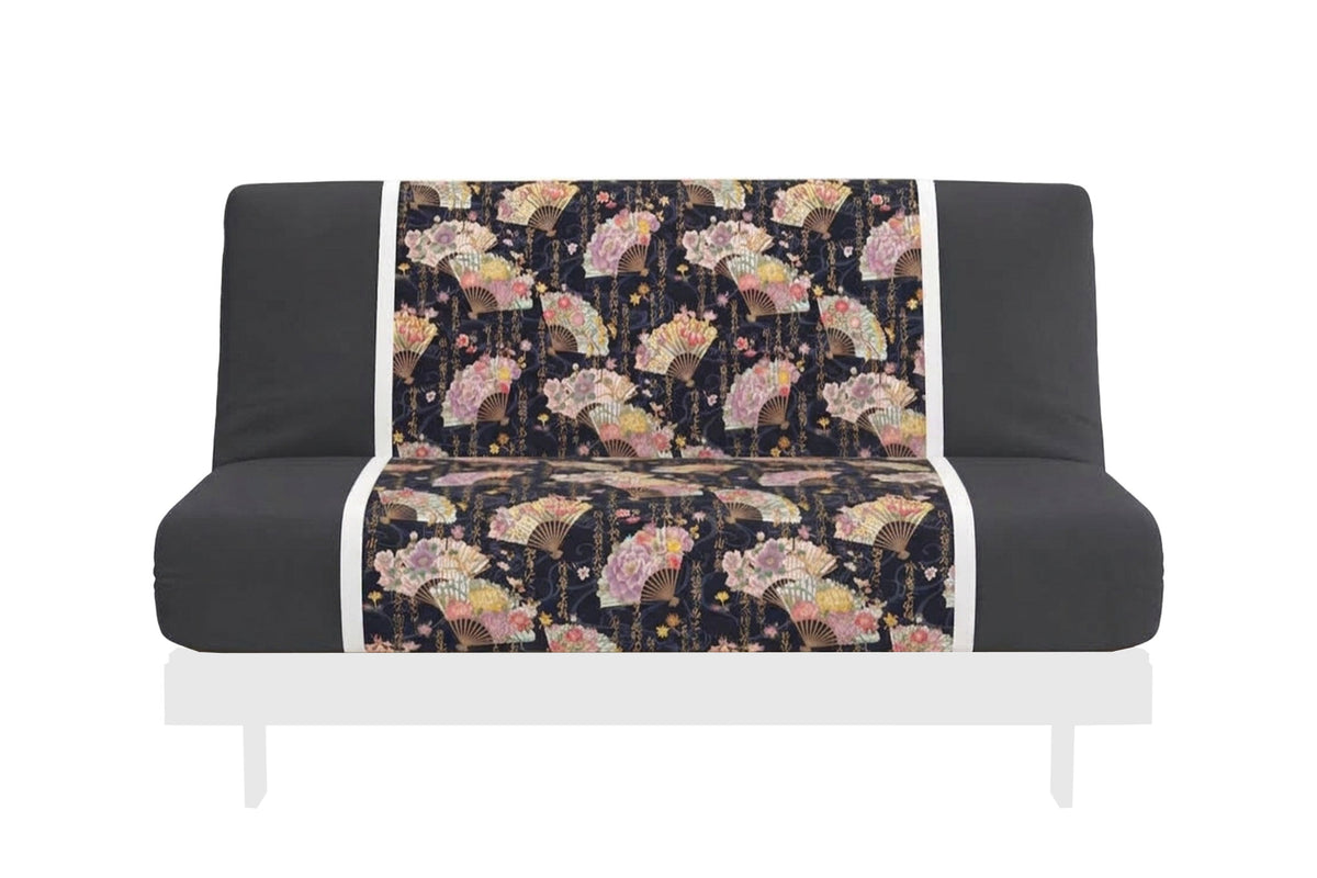 Japanese Printed Futon Cover - Fan (Black & White)
