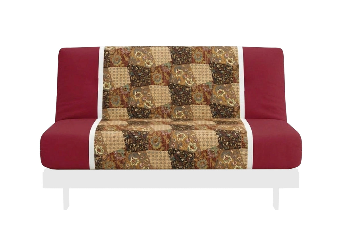Japanese Printed Futon Cover - Geometric (Burgundy & White)