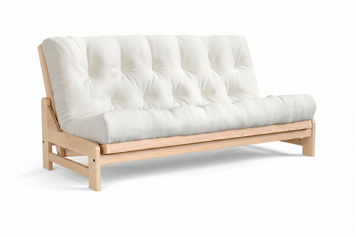 Armless Amish-Made American Oak Futon Sofa Bed