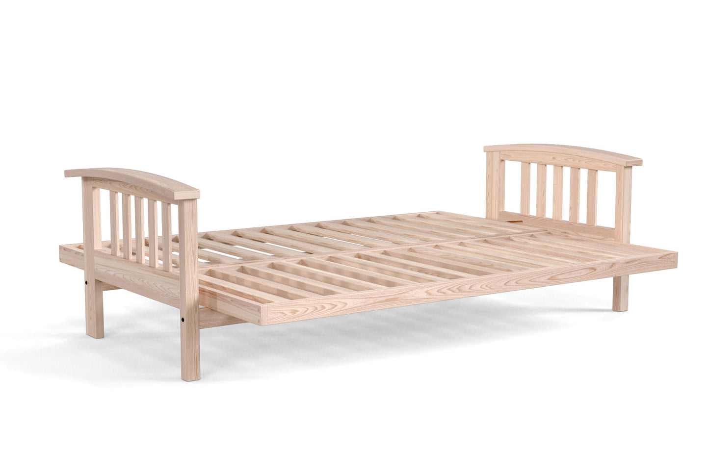 Bent Arm Mission Futon Sofa Bed Frame - Amish American Oak