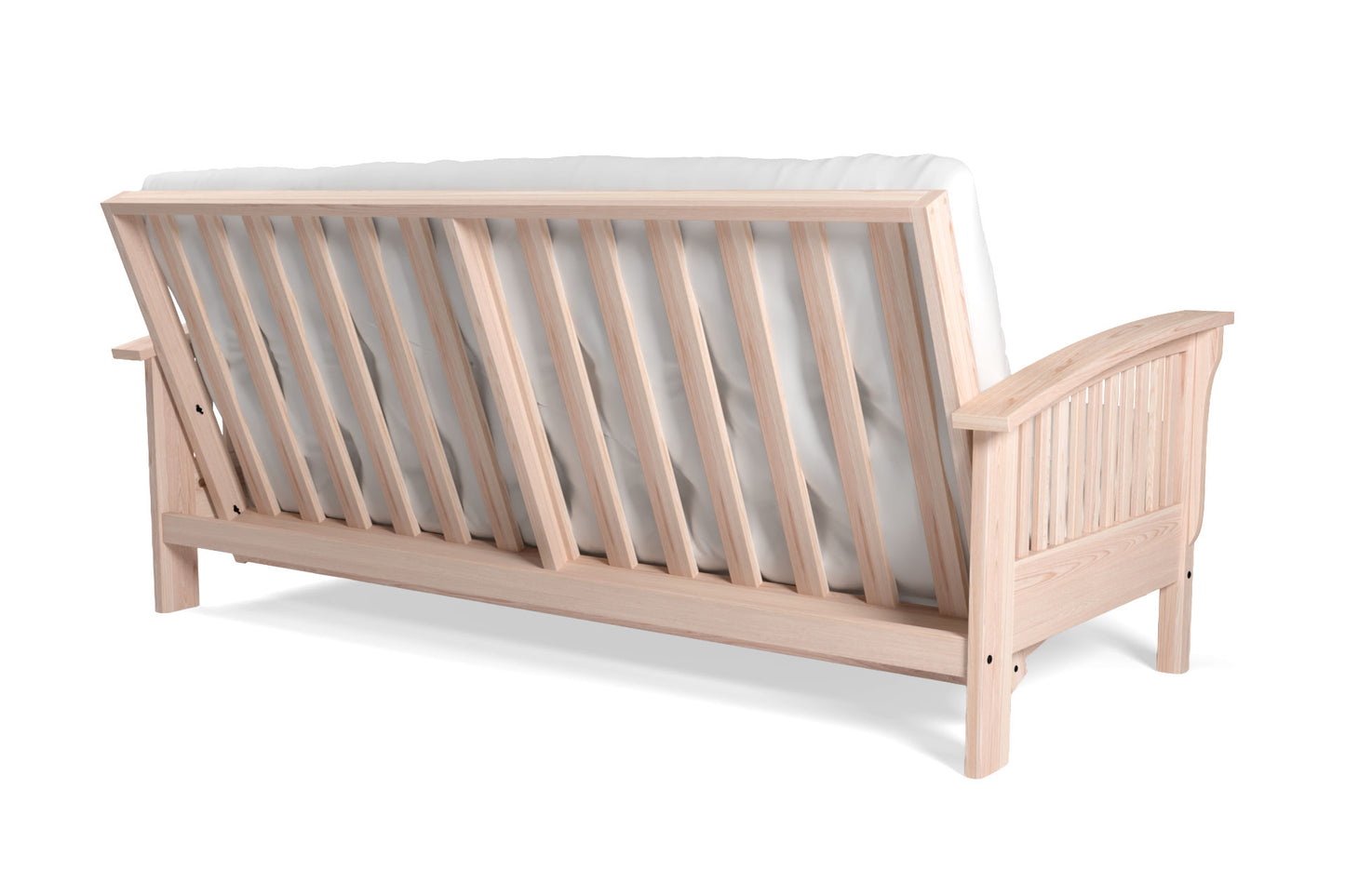Classic Arm Futon Sofa Bed Frame - Amish American Oak