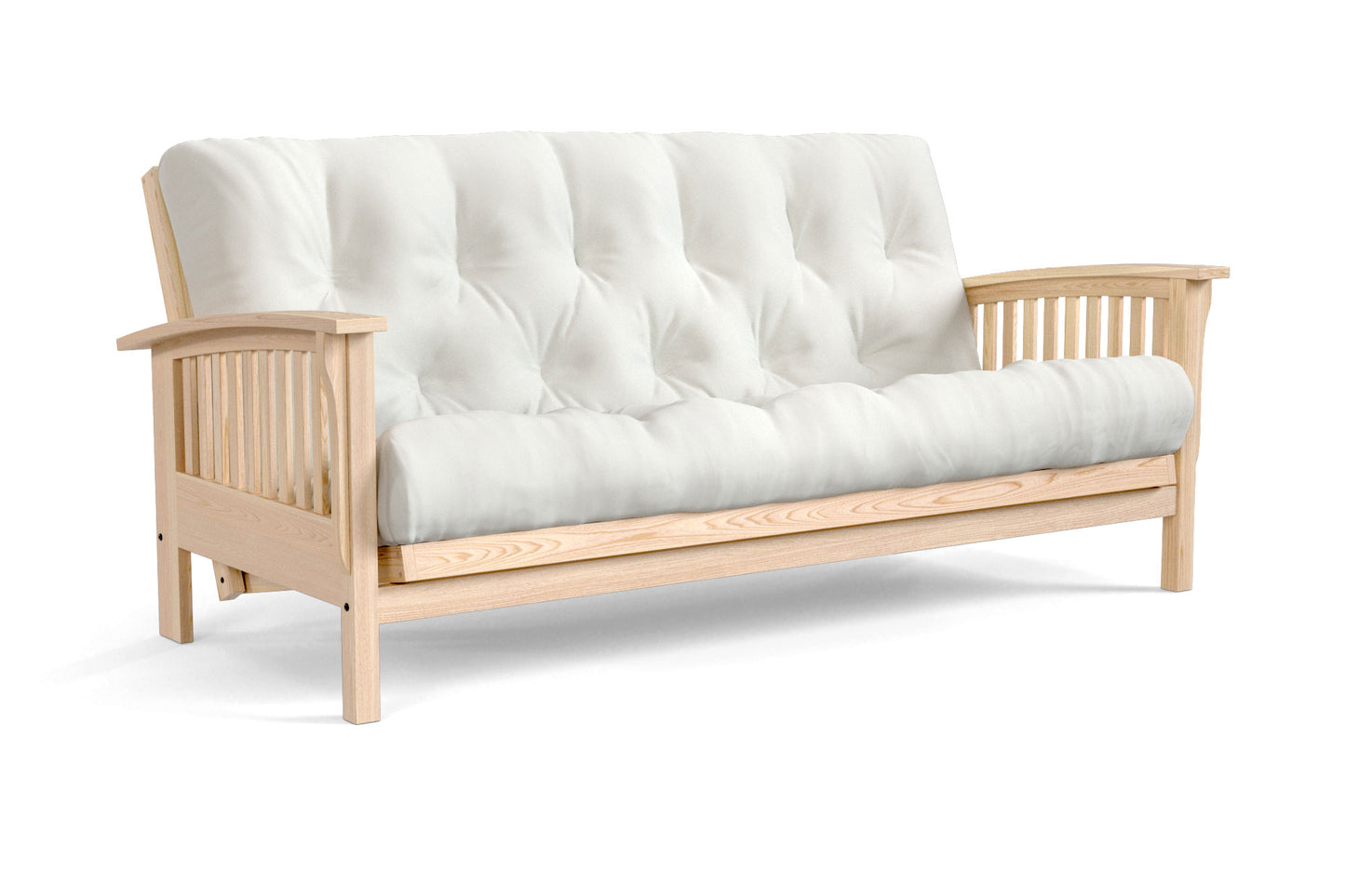 Classic Arm Futon Sofa Bed Frame - Amish American Oak