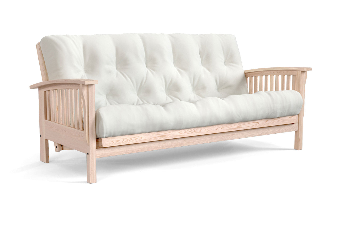 Classic Arm Futon Sofa Bed Frame - Amish American Oak