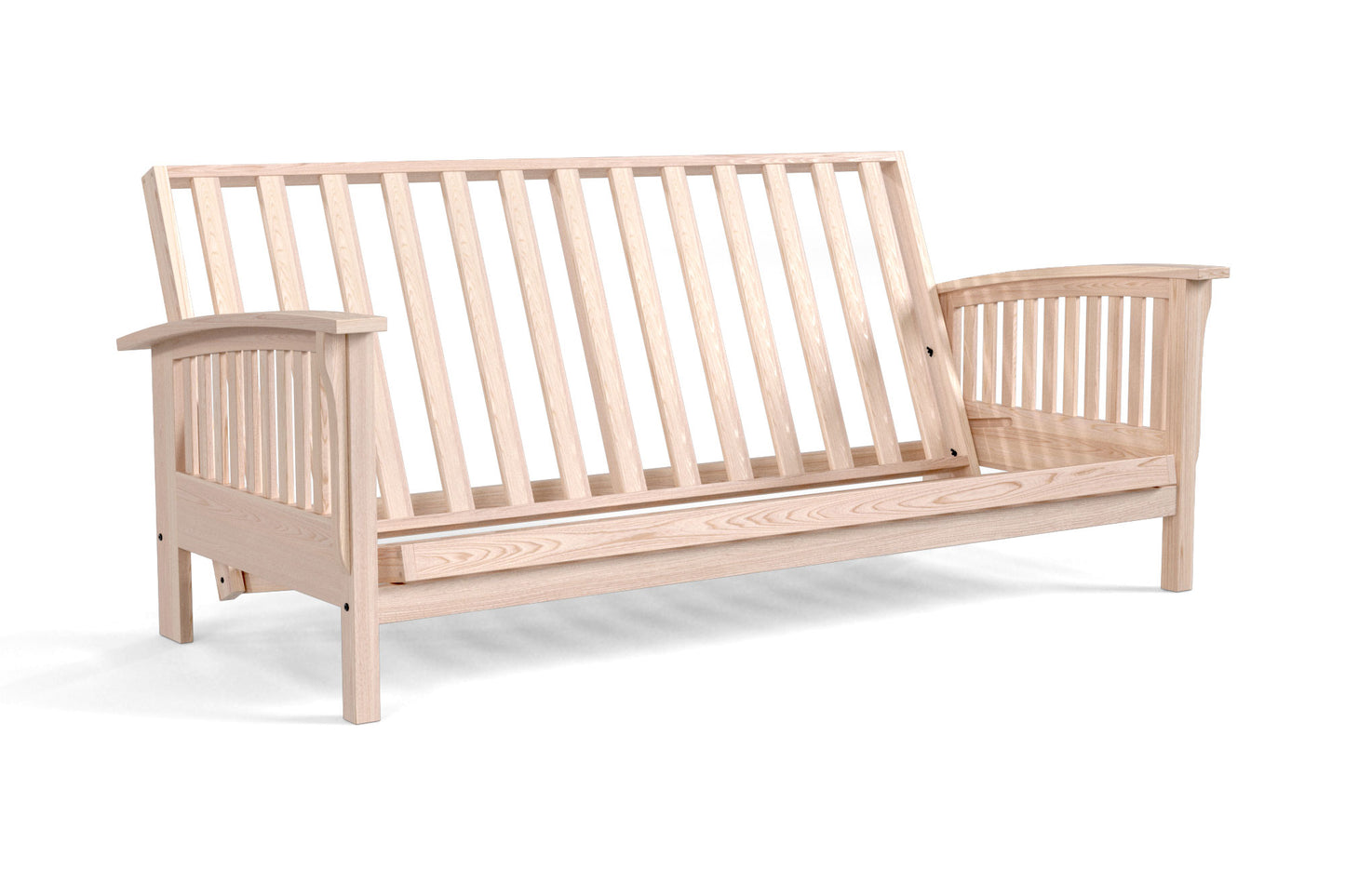 Classic Arm Futon Sofa Bed Frame - Amish American Oak