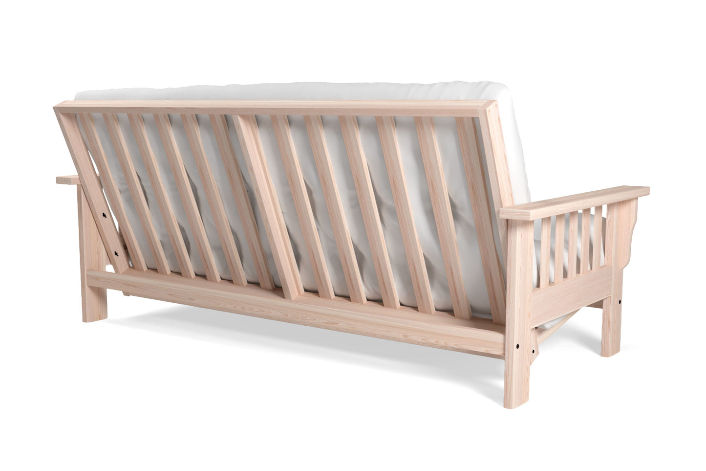 Flat Arm Mission Futon Sofa Bed Frame - Amish American Oak