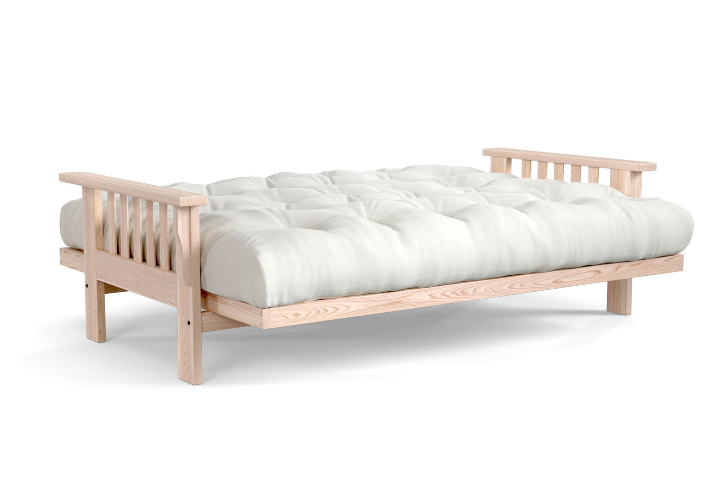 Flat Arm Mission Futon Sofa Bed Frame - Amish American Oak