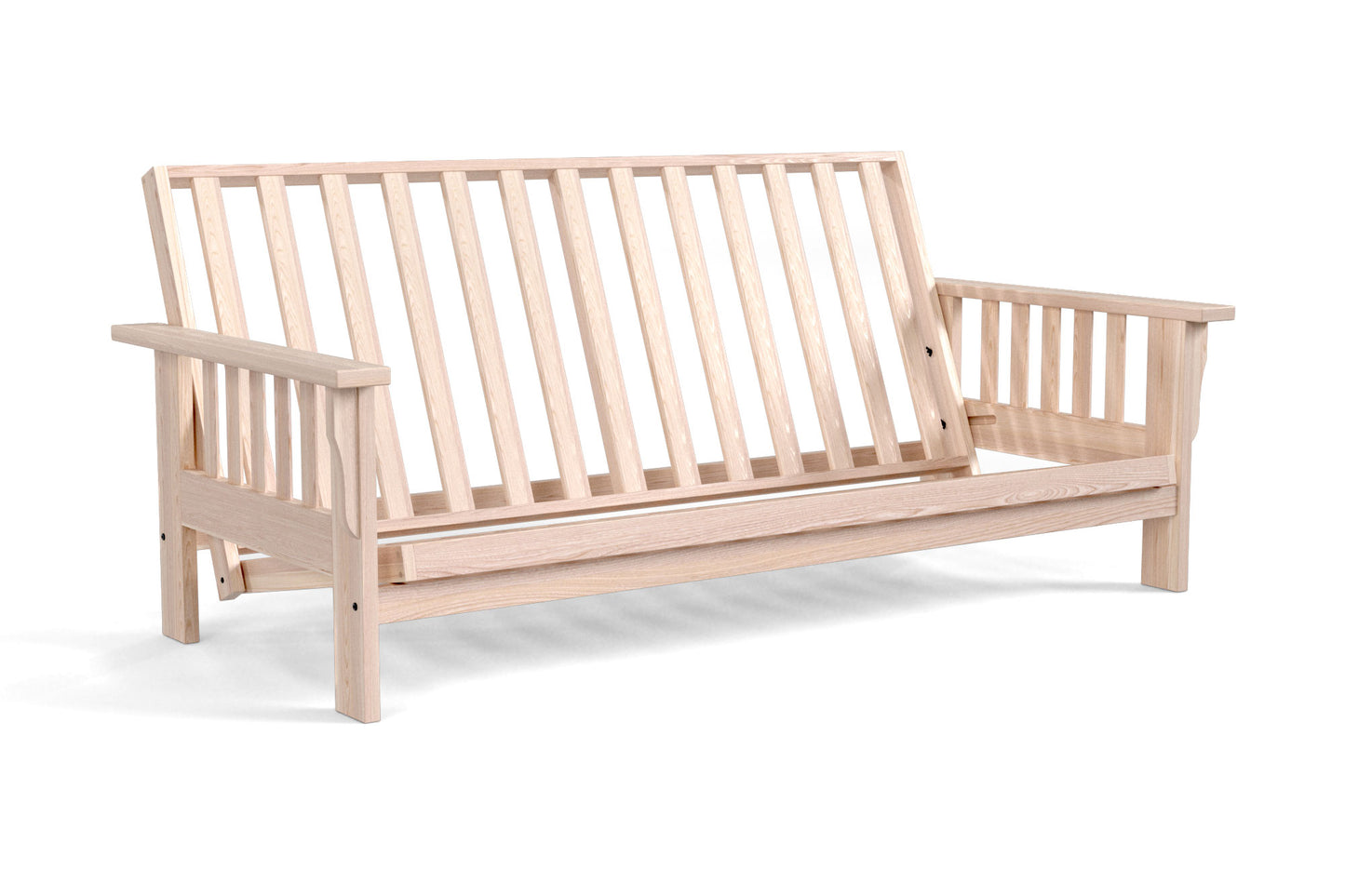 Flat Arm Mission Futon Sofa Bed Frame - Amish American Oak