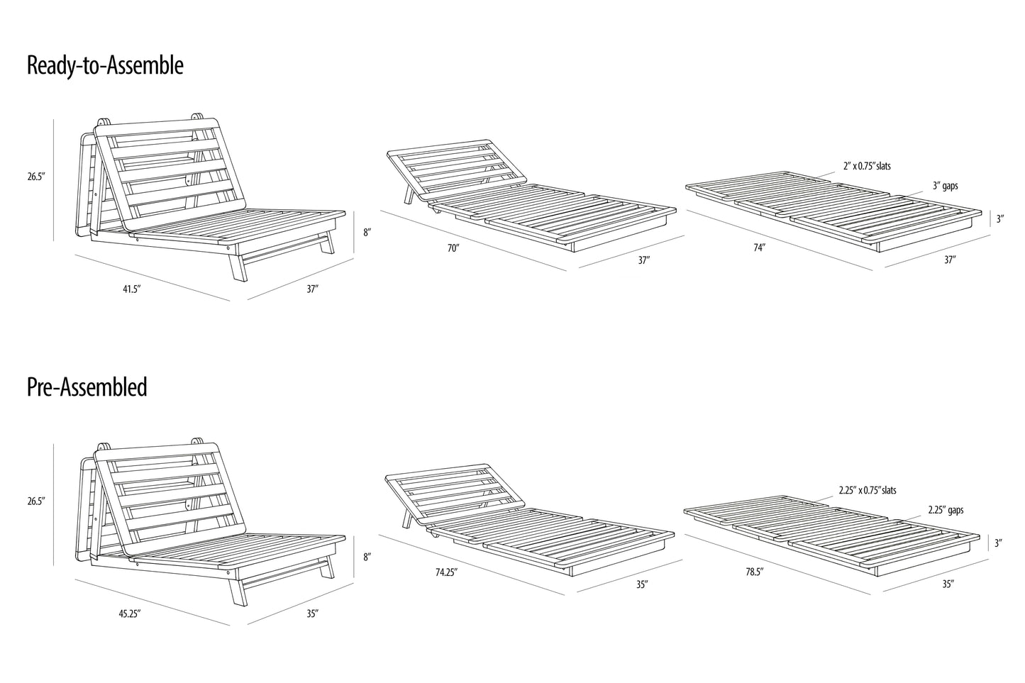 Hitachi Tri-Fold Futon Sofa Bed