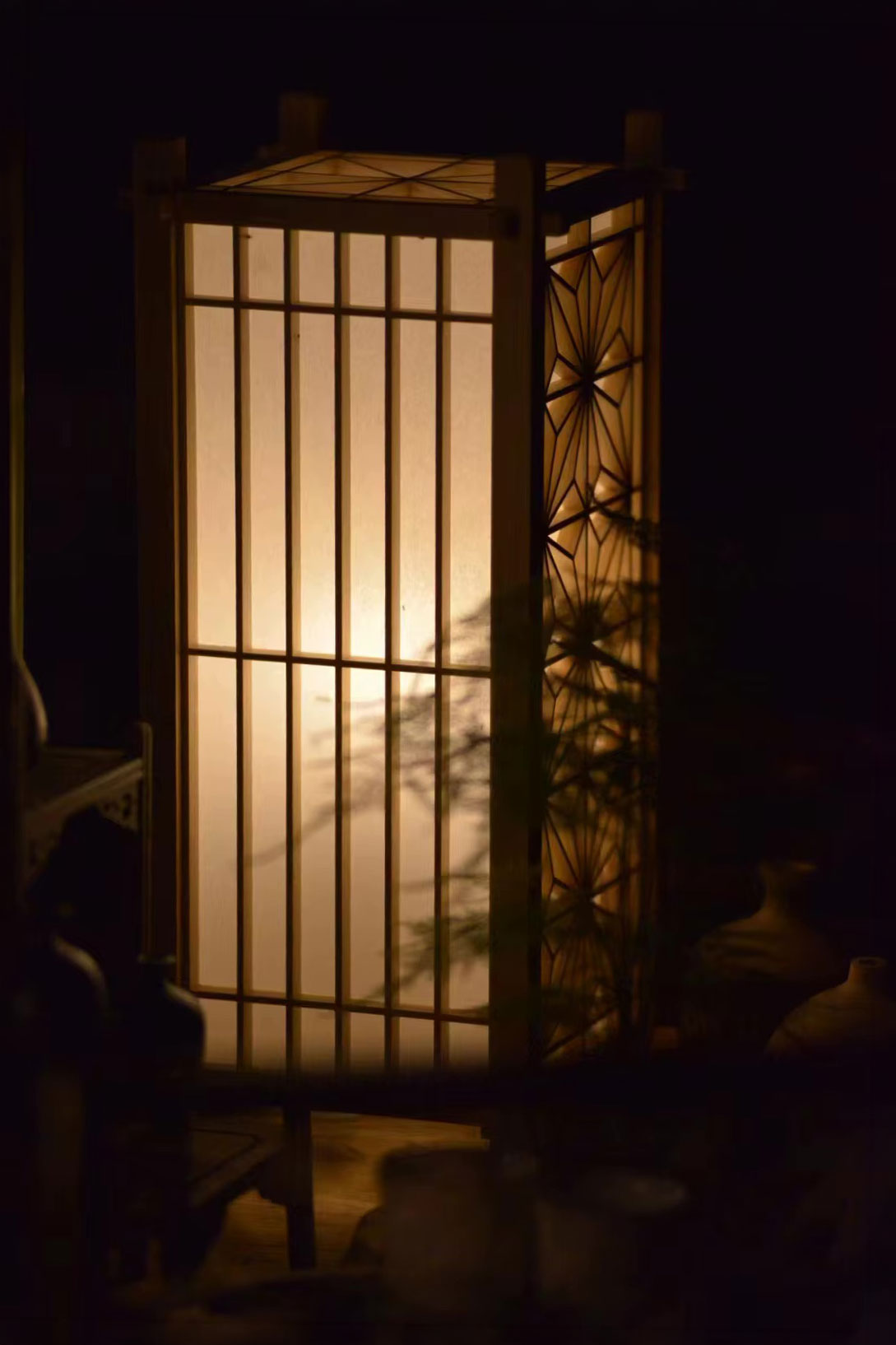 Shoji Kumiko Lamp - Tall