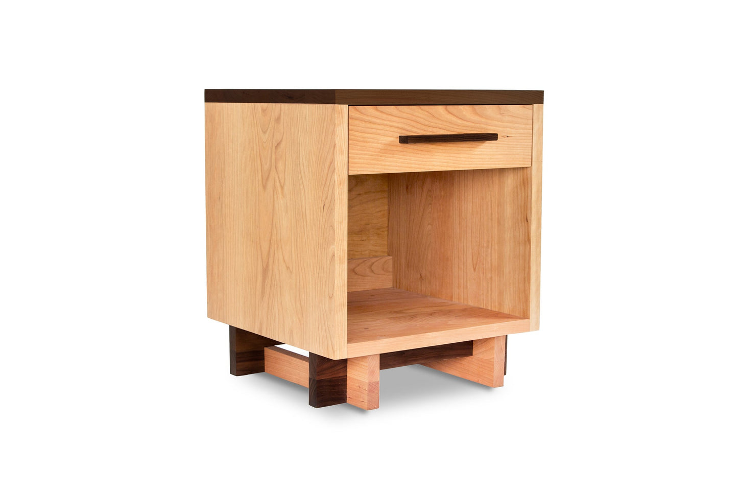 Modern American 1-Drawer Enclosed Shelf Nightstand
