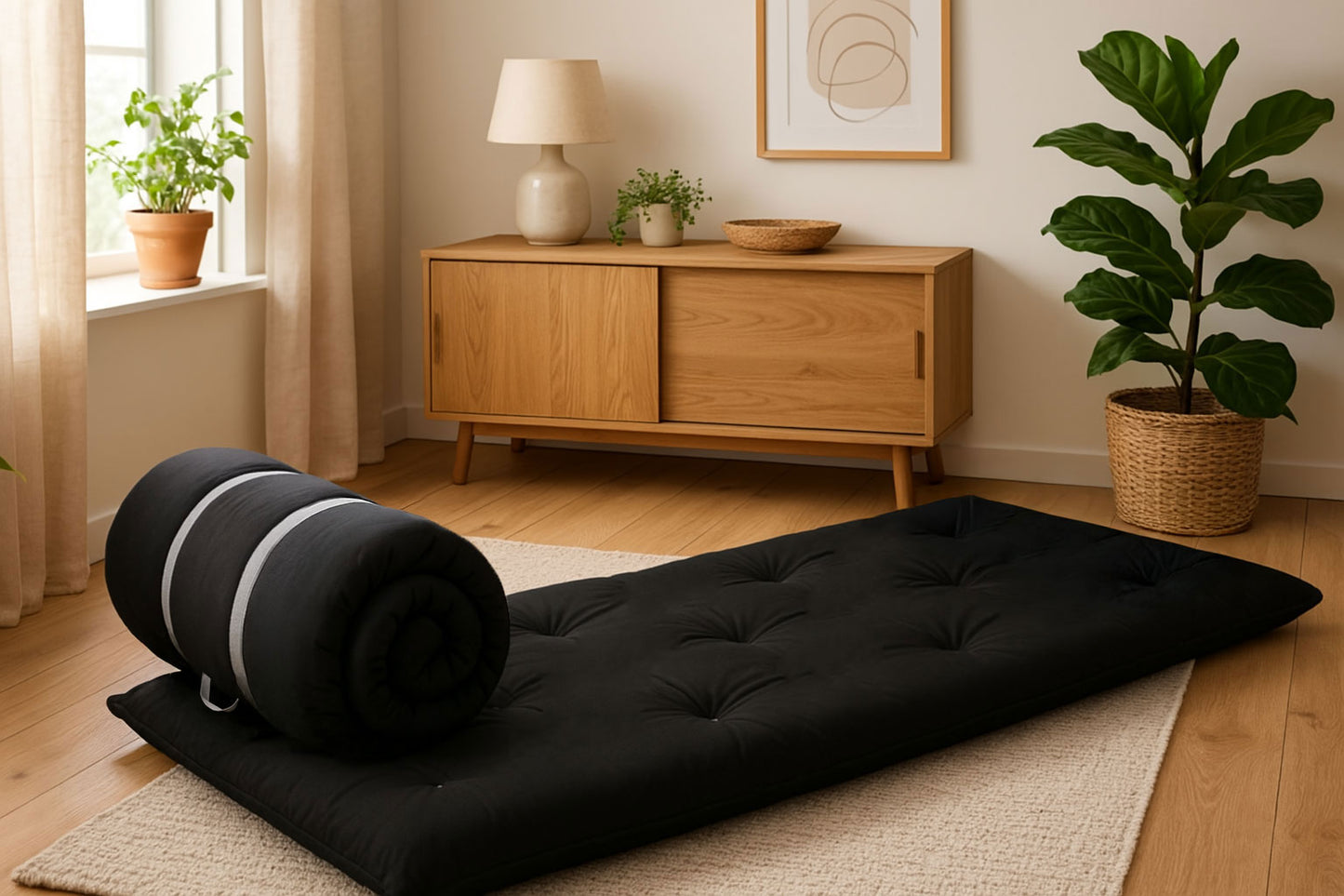 Roll-Away Shikibuton Mattress with Straps