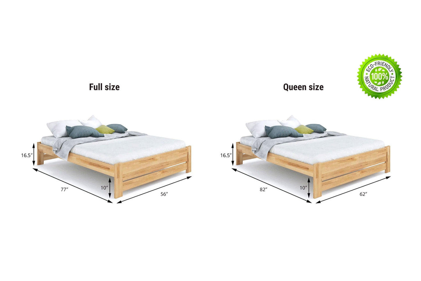 Plainfield Natural Chemical-Free Platform Bed