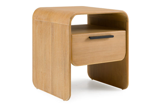 Dresden - Modern Natural Acacia 1-Drawer Nightstand