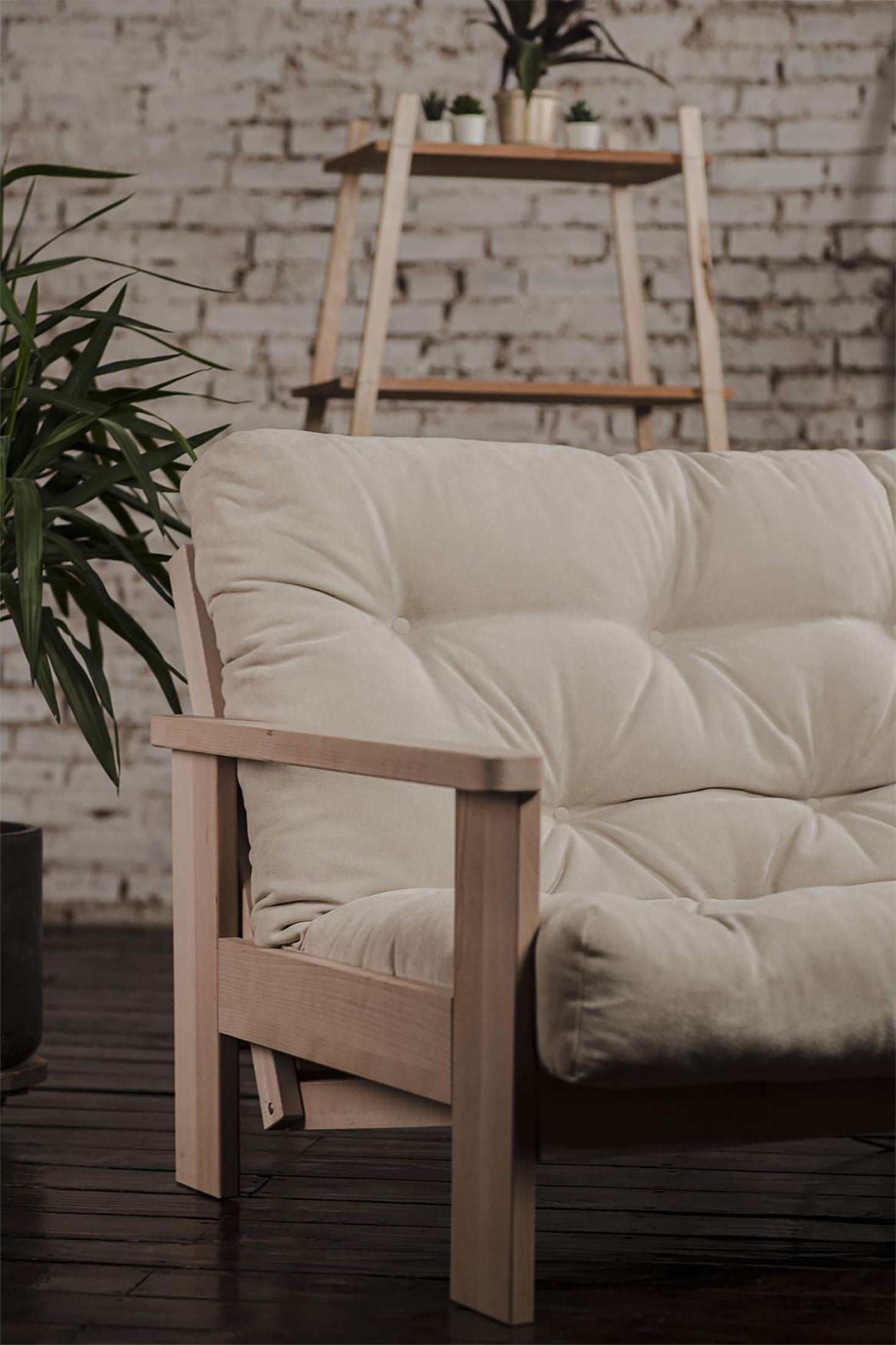 Elk Grove Natural Chemical-Free Futon Sofa Bed Frame - Comfort Pure