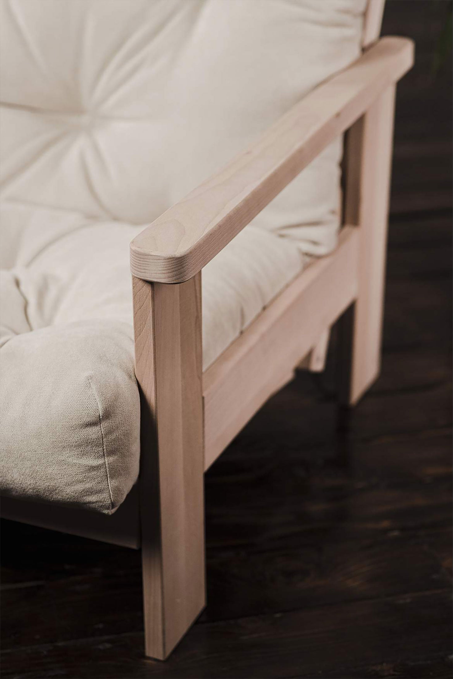 Elk Grove Natural Chemical-Free Futon Sofa Bed Frame - Comfort Pure