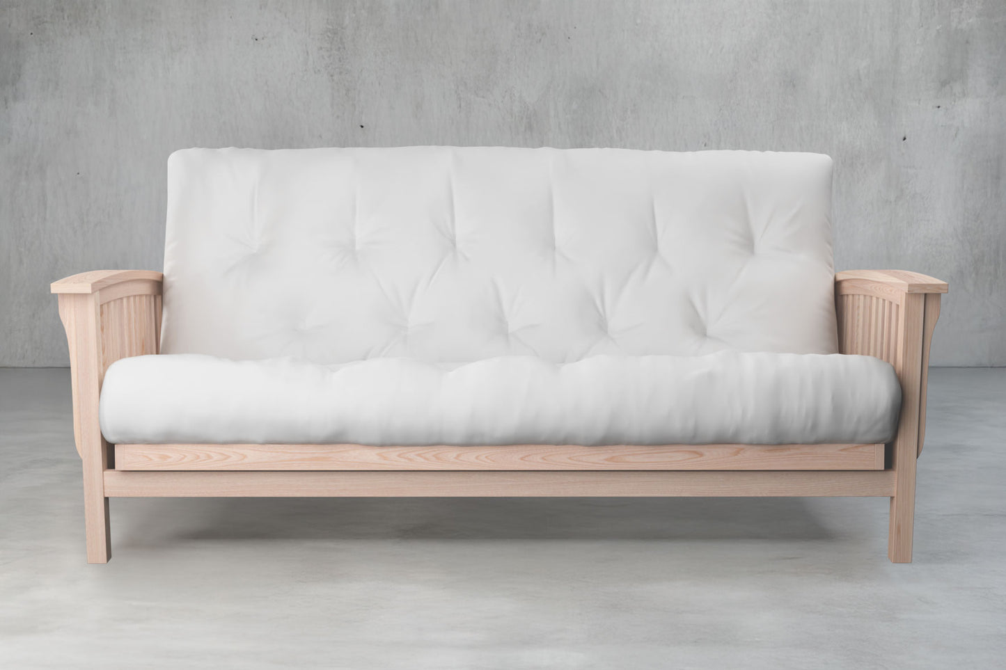 Classic Arm Futon Sofa Bed Frame - Amish American Oak