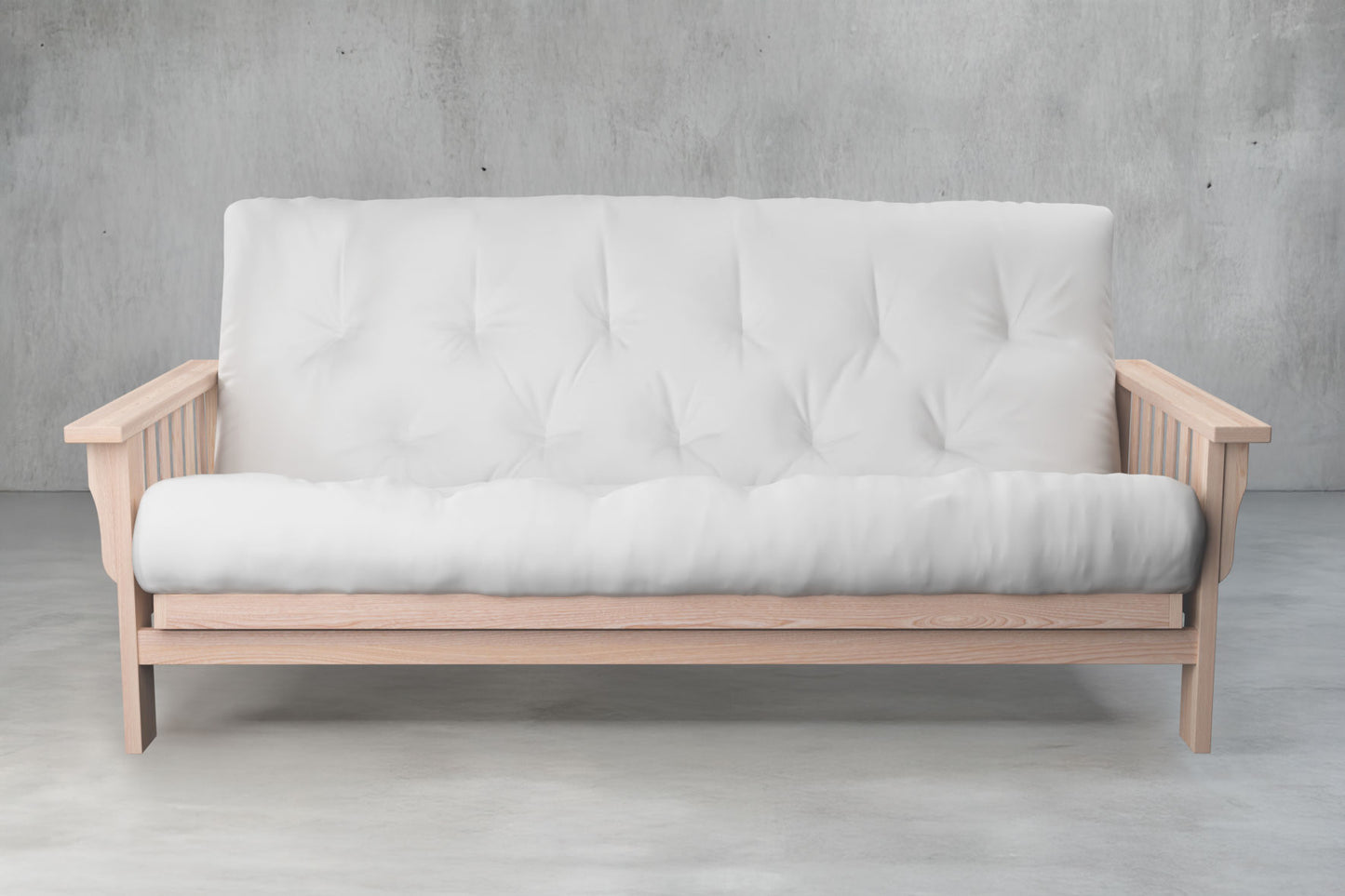 Flat Arm Mission Futon Sofa Bed Frame - Amish American Oak
