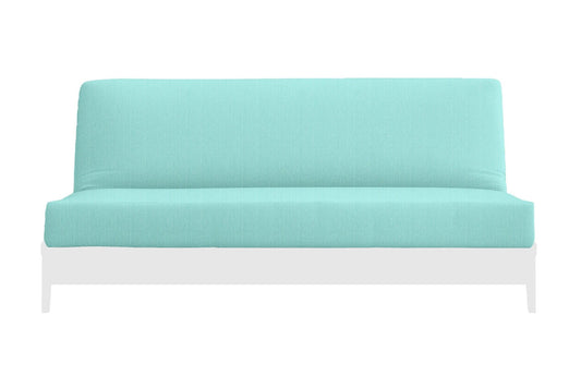 Natural 100% Cotton Fabric Futon Mattress Cover - Aqua - Comfort Pure