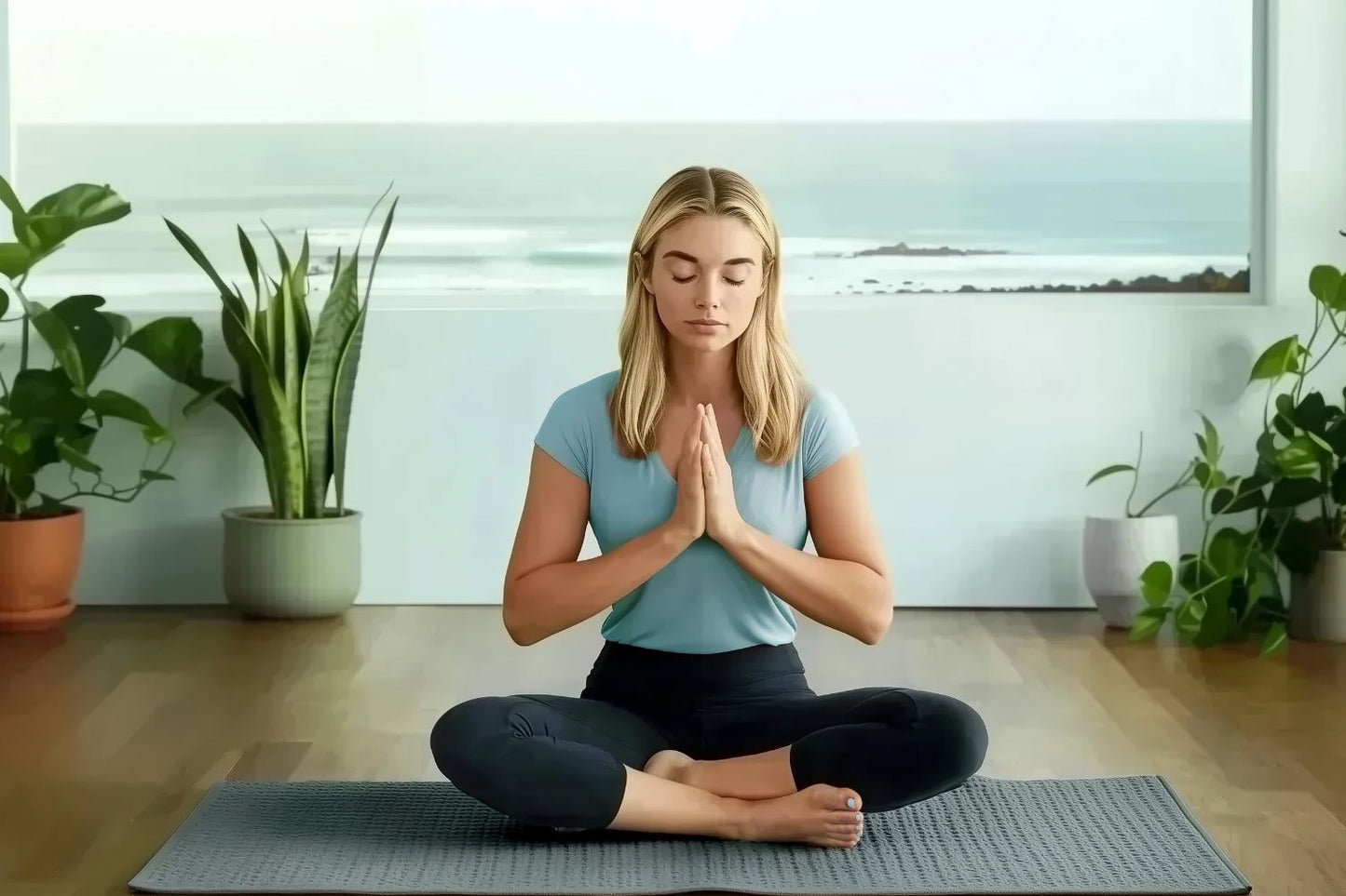 100% Natural Non-Slip Yoga Mat Set