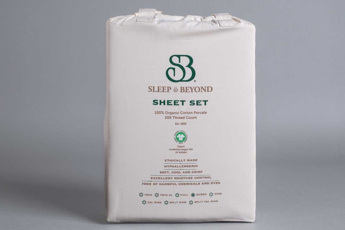 100% Organic Cotton Percale Sheet Set - Comfort Pure
