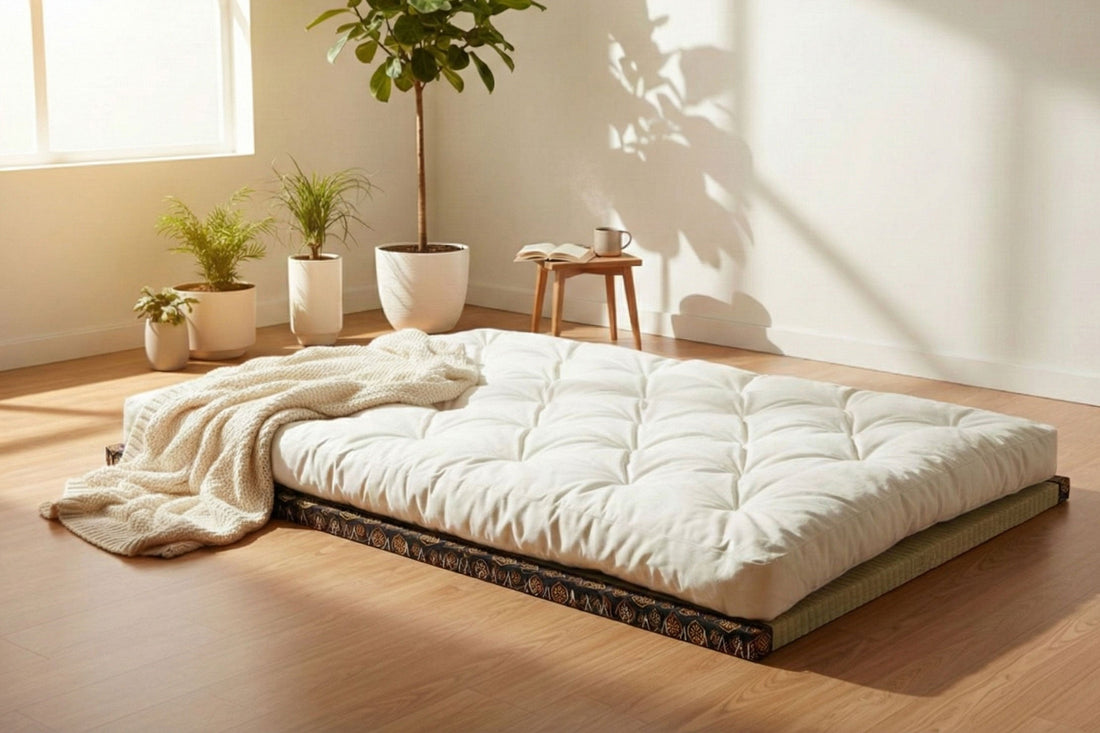 Cotton Futon Mattress on a Tatami Mat