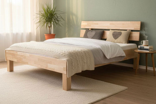 Natural Hardwood Platform Bed