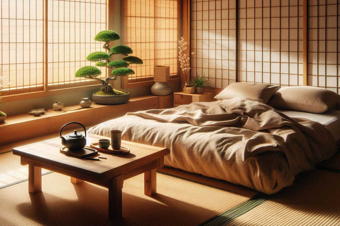 Minimalist tatami room with low furniture