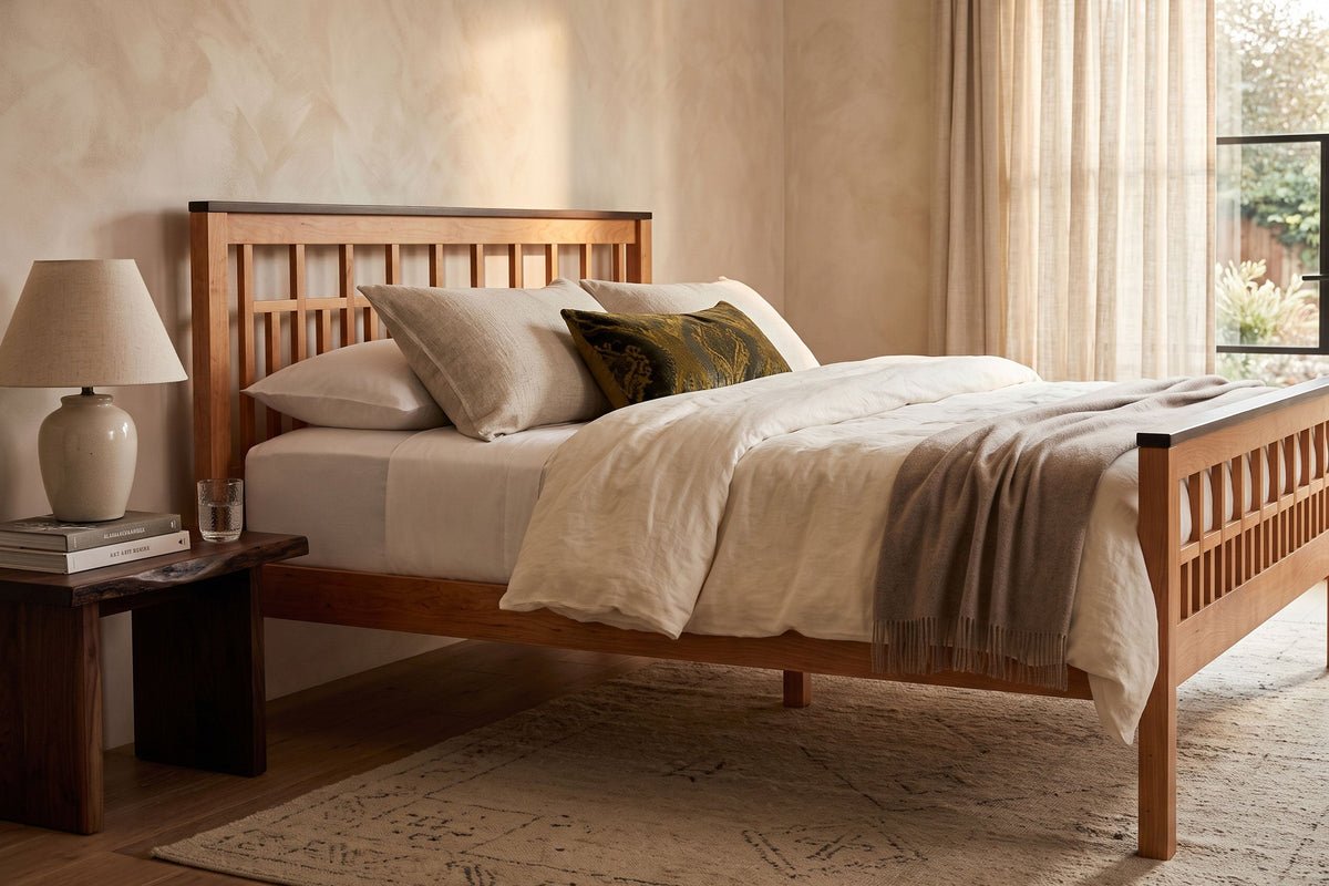 California King Trellis Bed with Bedding