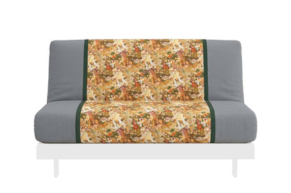 Japanese Printed Futon Cover - Storks Beige (Gray & Green)