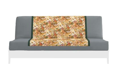 Japanese Printed Futon Cover - Storks Beige (Gray & Green)