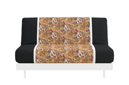 Japanese Printed Futon Cover - Storks Purple (Black & White)