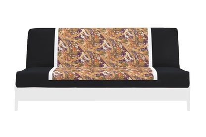 Japanese Printed Futon Cover - Storks Purple (Black & White)