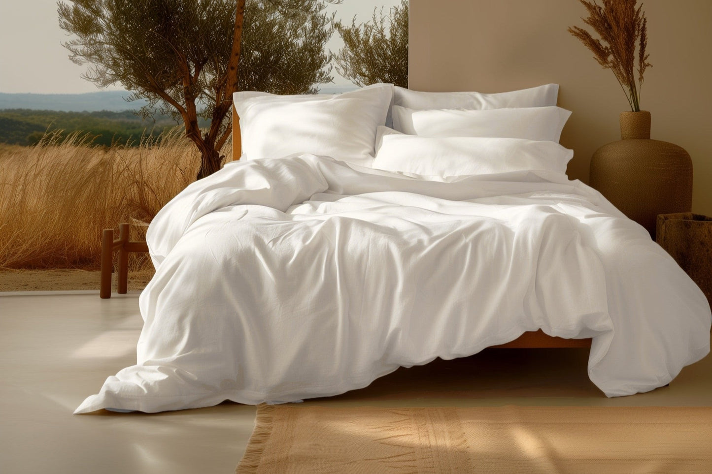 100% Organic Cotton Sateen Duvet Cover Set - Comfort Pure