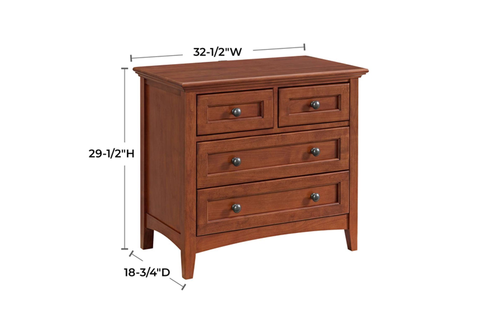 McKenzie 4-Drawer Nightstand - Whittier Wood