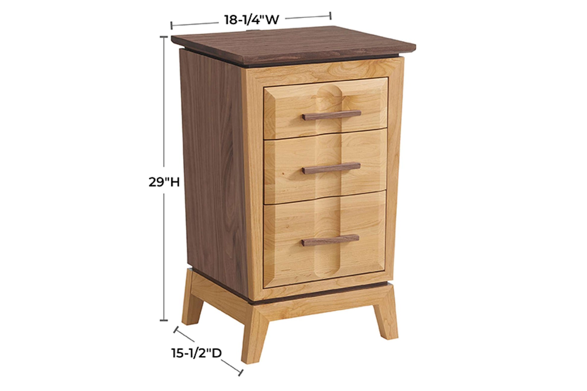 Addison Small 3-Drawer Nightstand - Whittier Wood