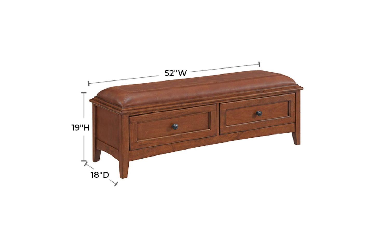 McKenzie 2-Drawer Bench - Whittier Wood
