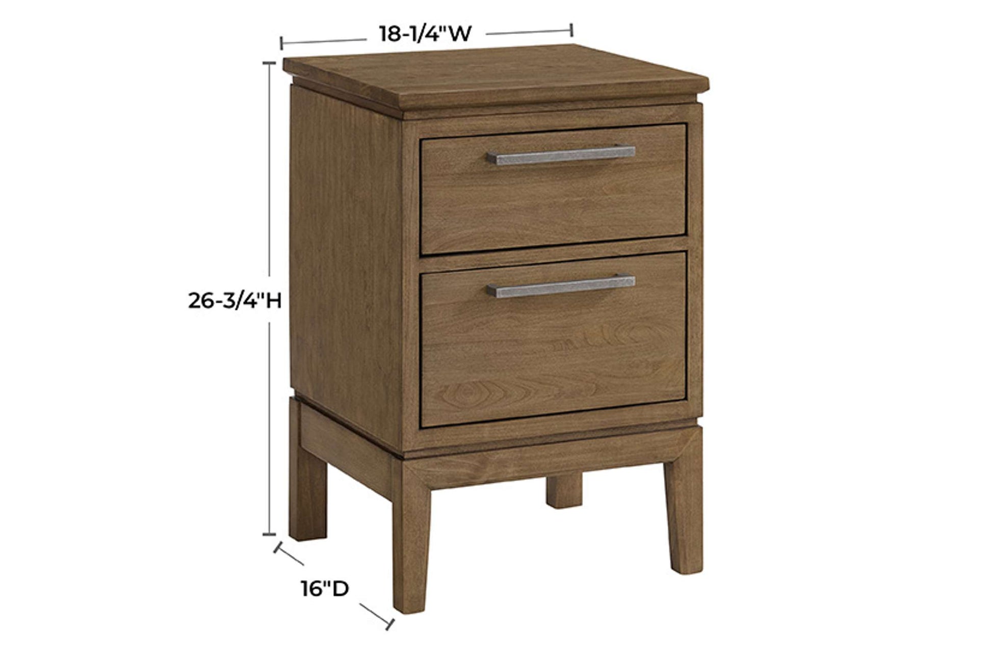 Bailey Small 2-Drawer Nightstand - Whittier Wood