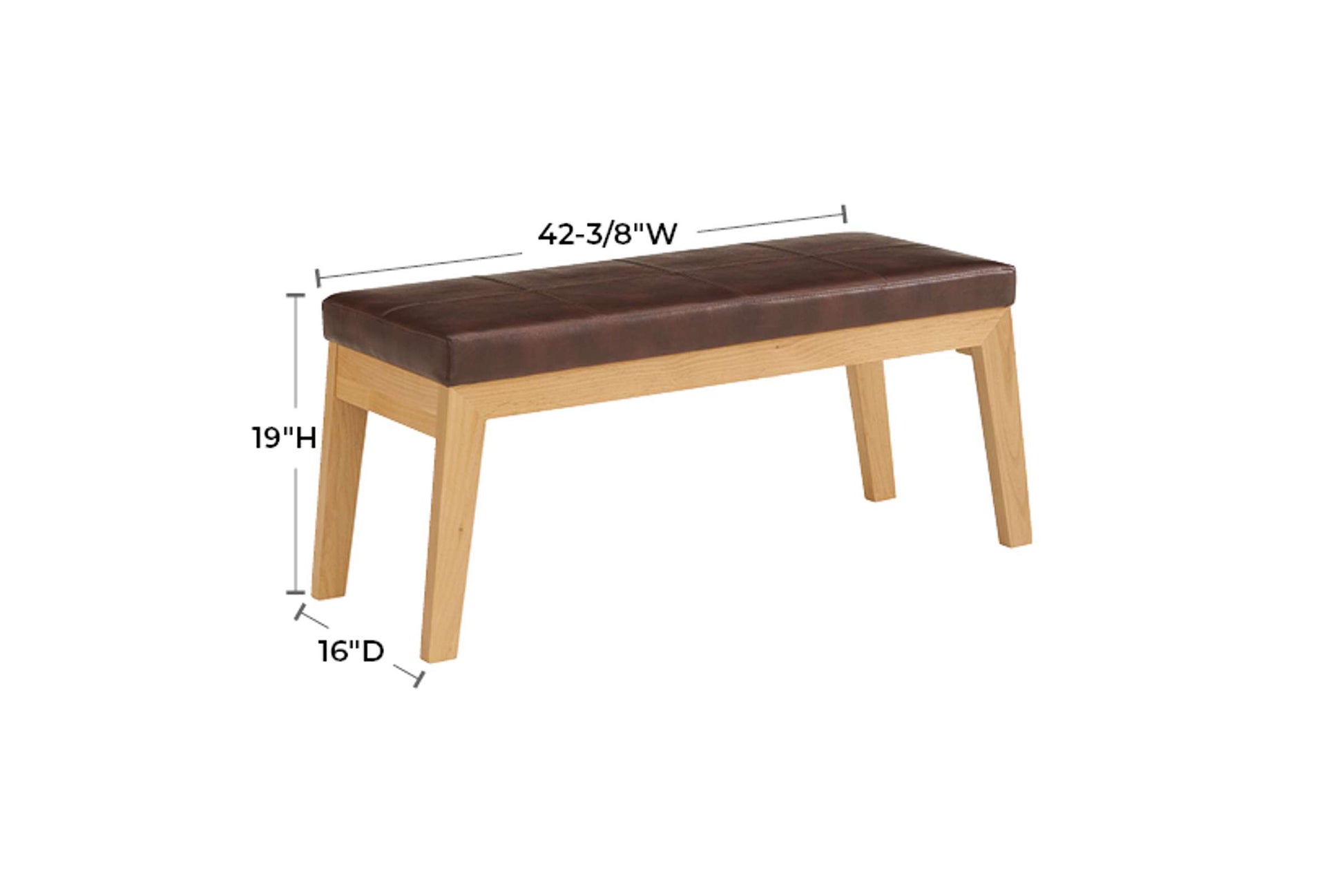 Addison Upholstered Bench - Whittier Wood