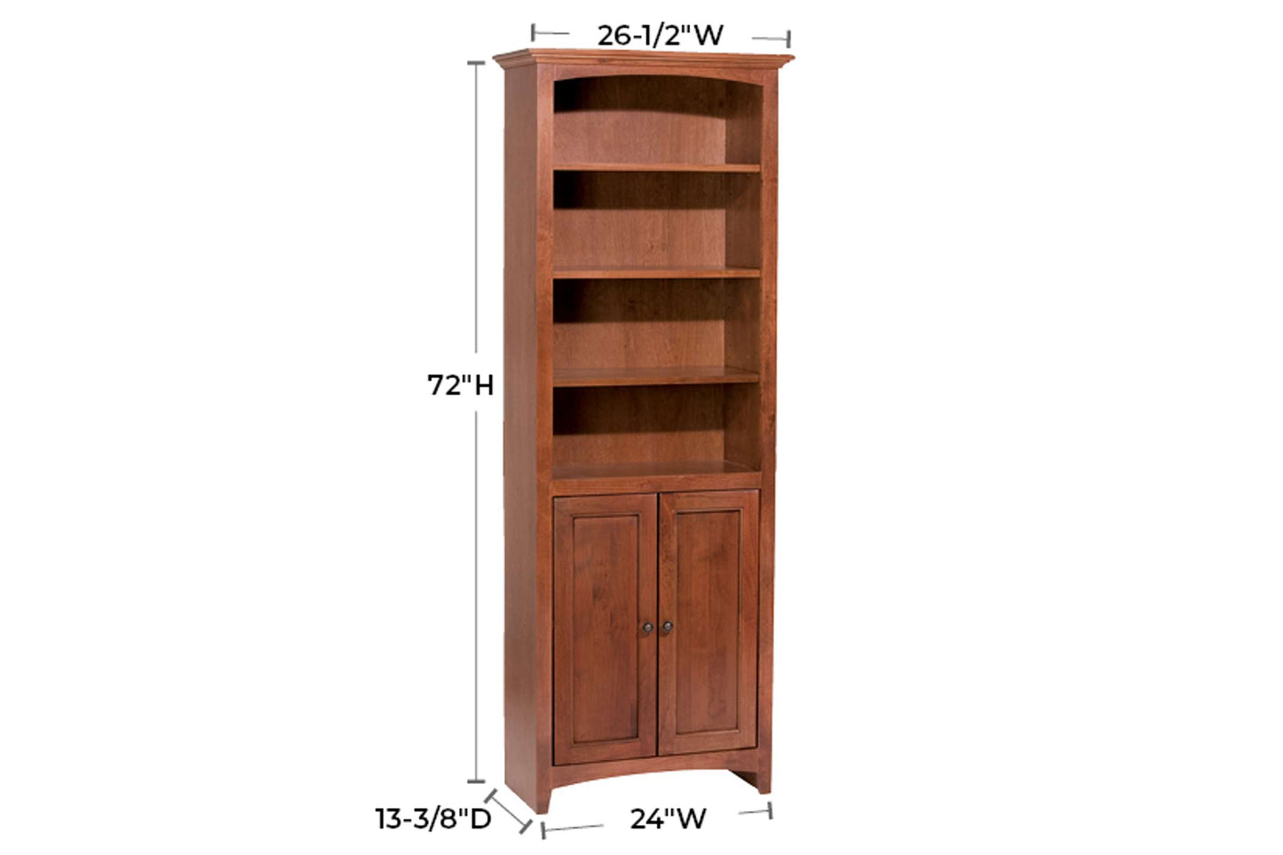 McKenzie 24" x 72" Bookcase w/Doors - Whittier Wood