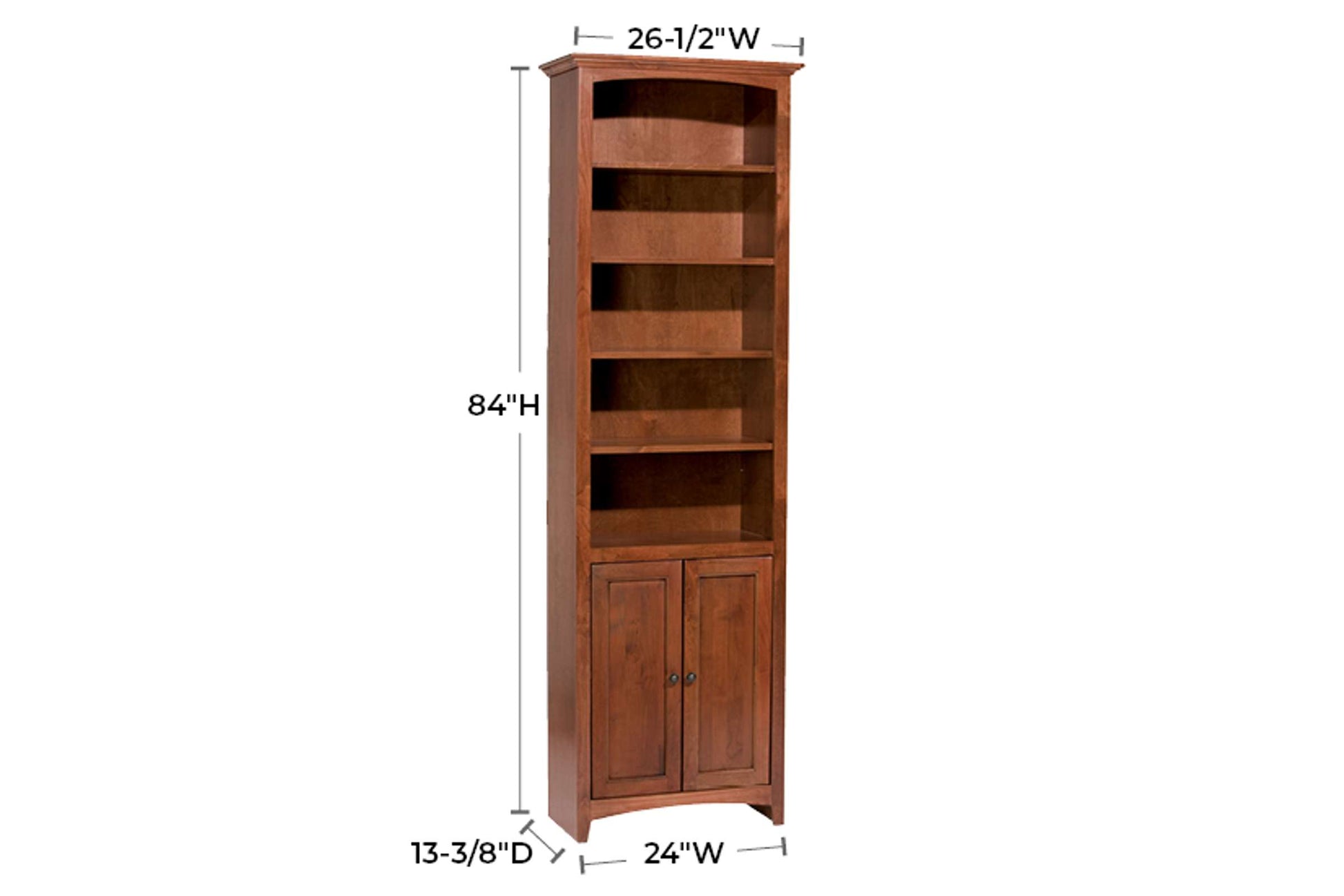 McKenzie 24" x 84" Bookcase w/Doors - Whittier Wood