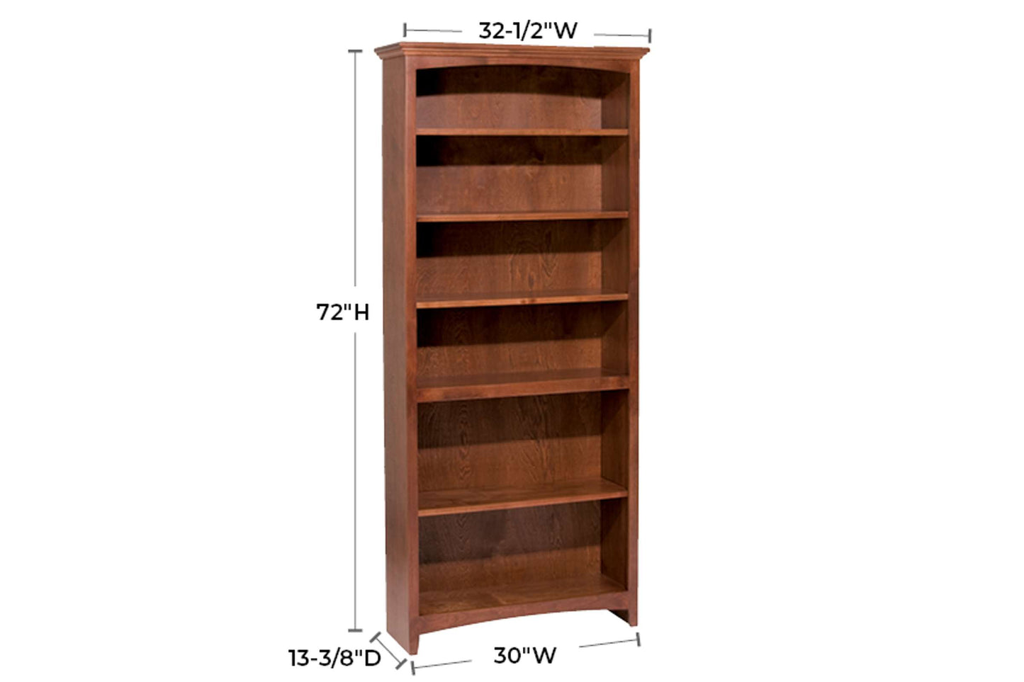 McKenzie 30" x 72" Bookcase - Whittier Wood