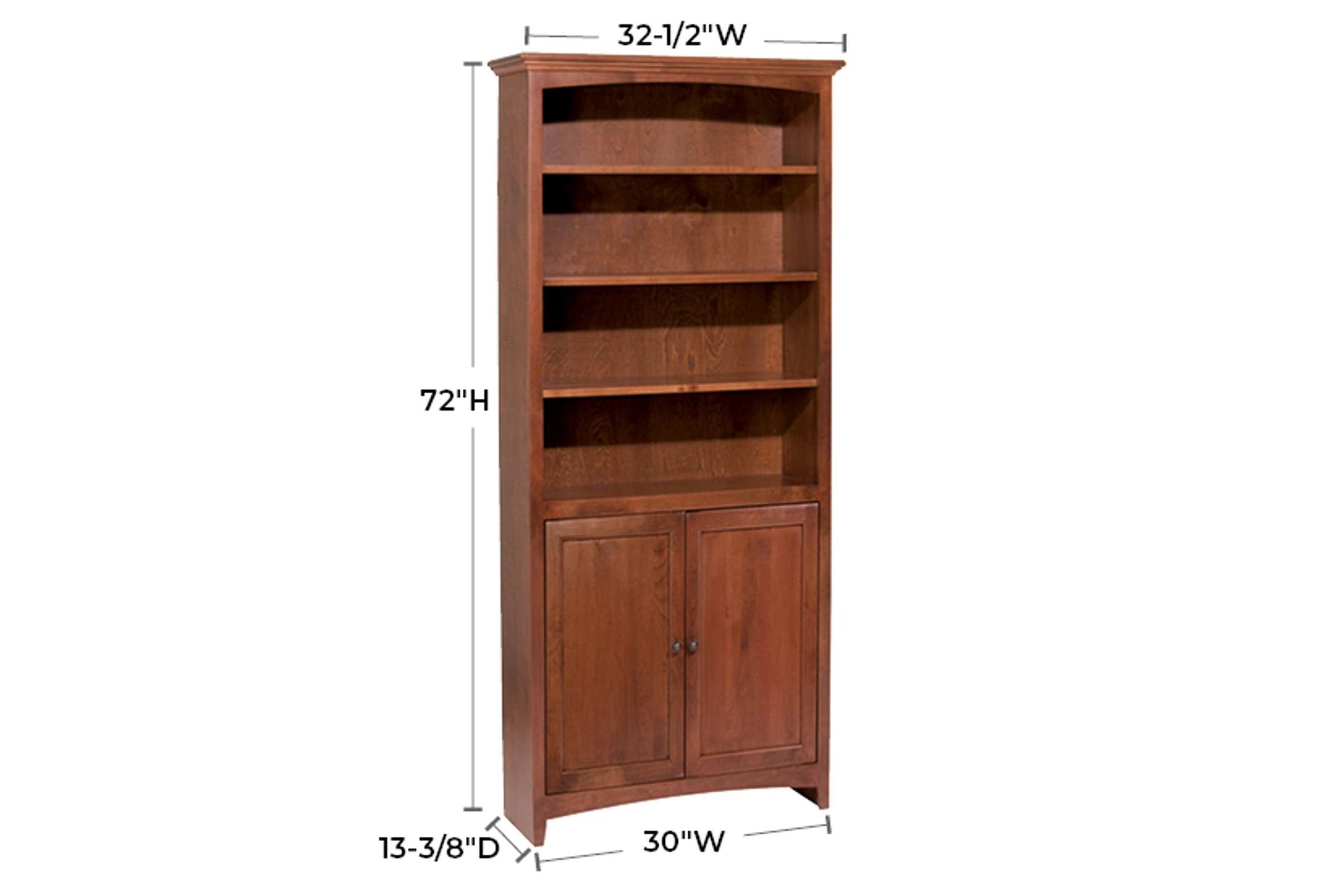 McKenzie 30" x 72" Bookcase w/Doors - Whittier Wood