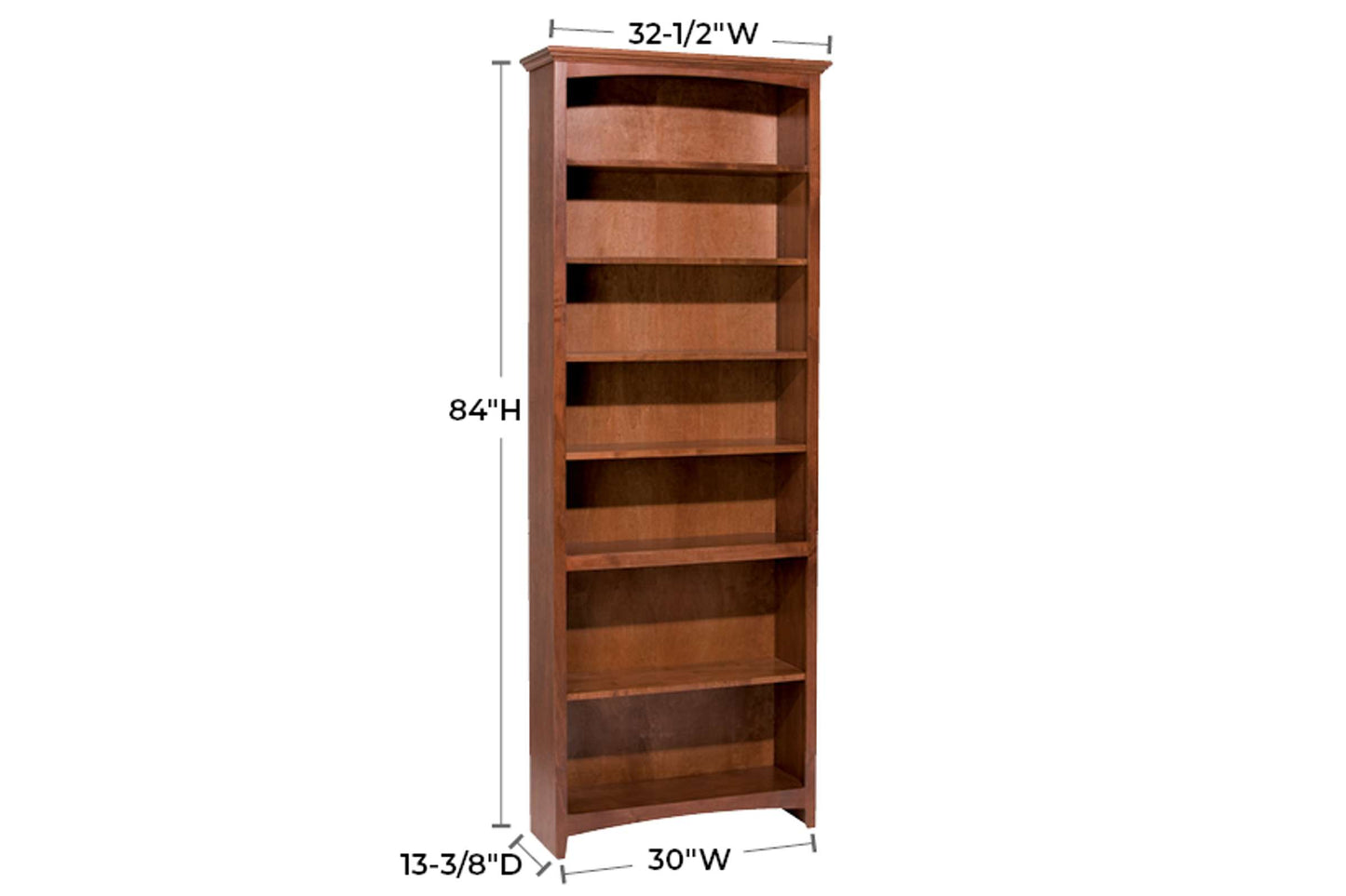 McKenzie 30" x 84" Bookcase - Whittier Wood