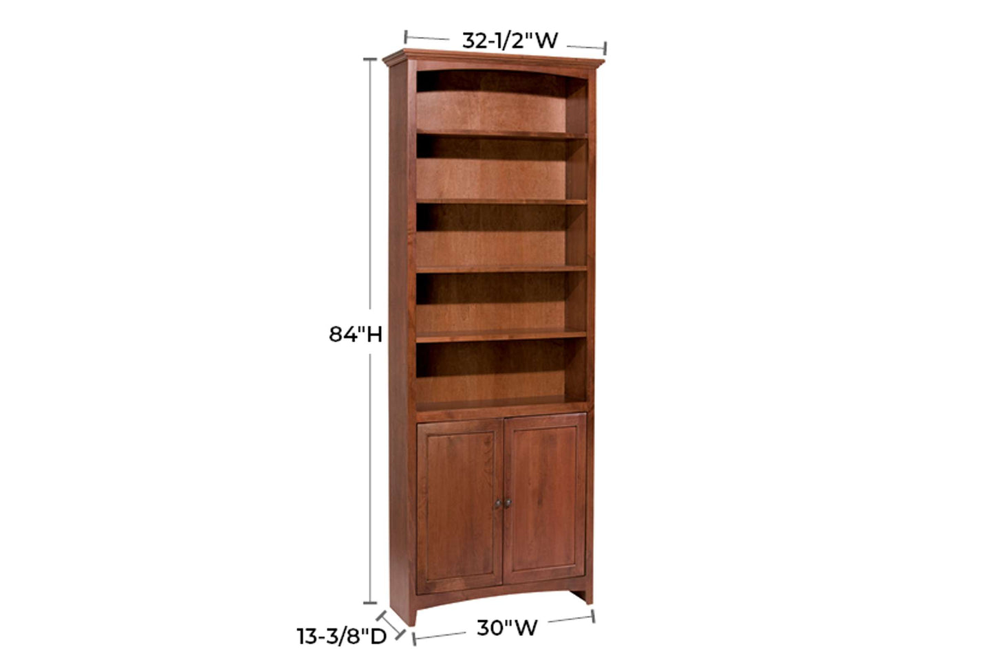 McKenzie 30" x 84" Bookcase w/Doors - Whittier Wood