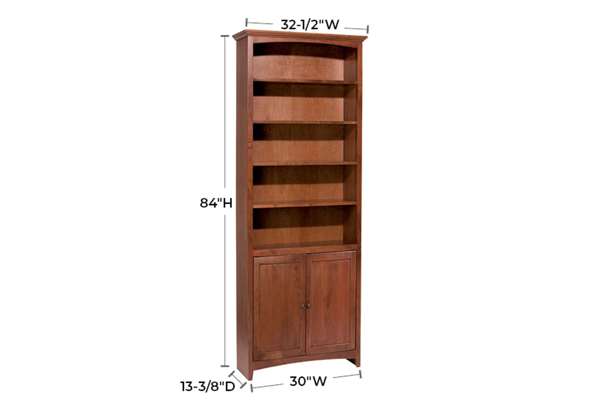 McKenzie 30" x 84" Bookcase w/Doors - Whittier Wood