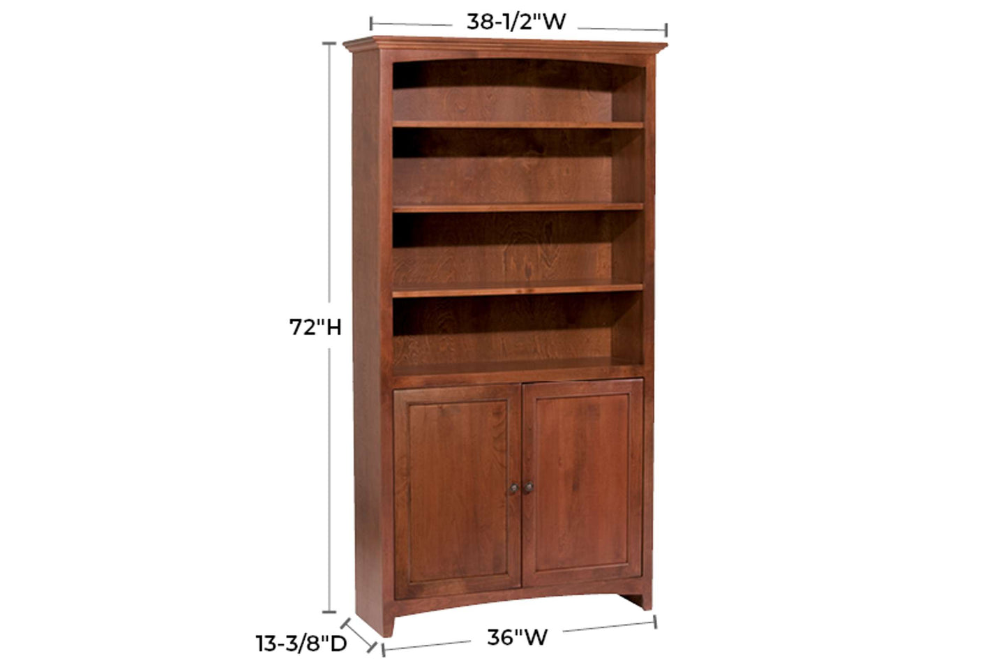 McKenzie 36" x 72" Bookcase w/Doors - Whittier Wood