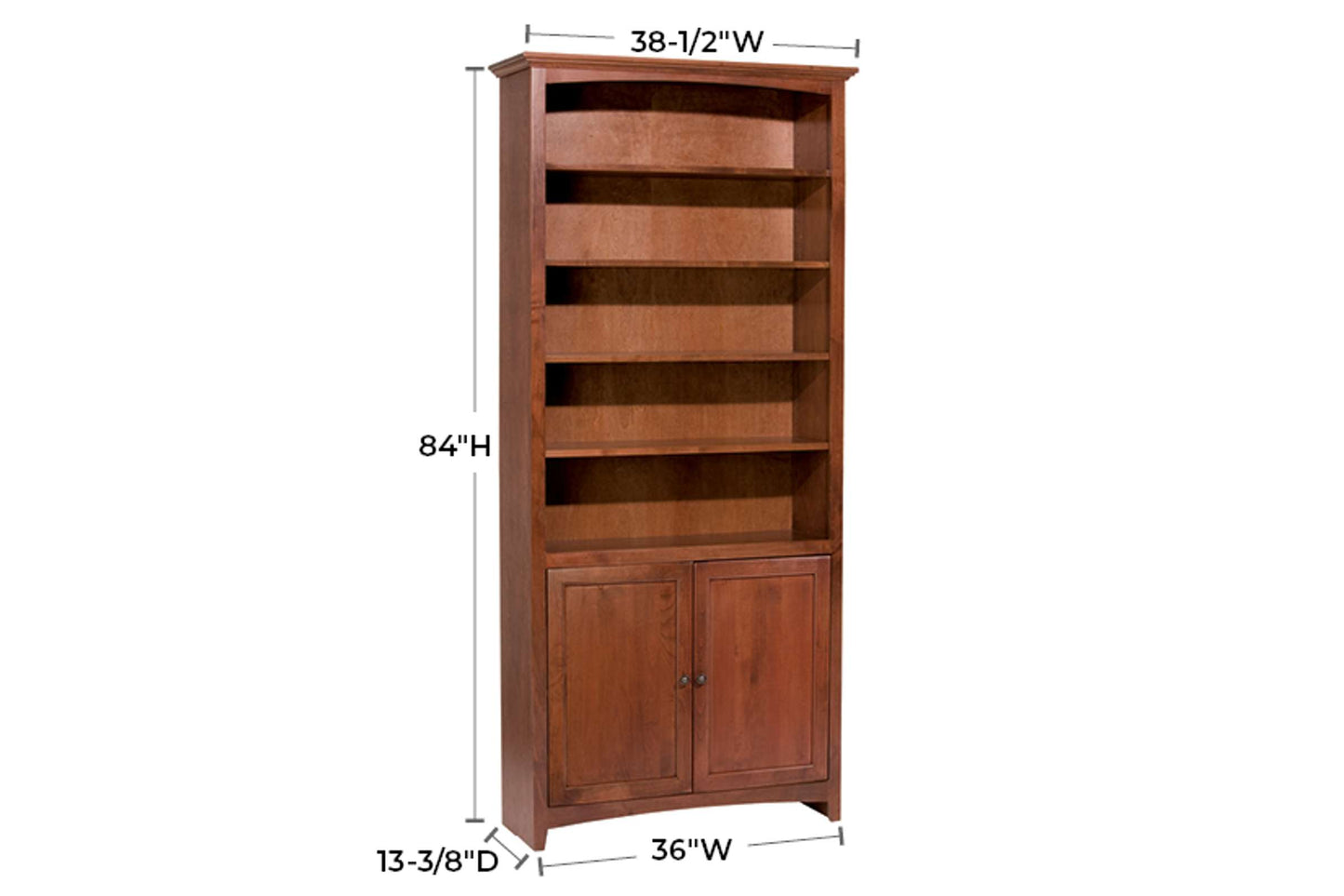 McKenzie 36" x 84" Bookcase w/Doors - Whittier Wood
