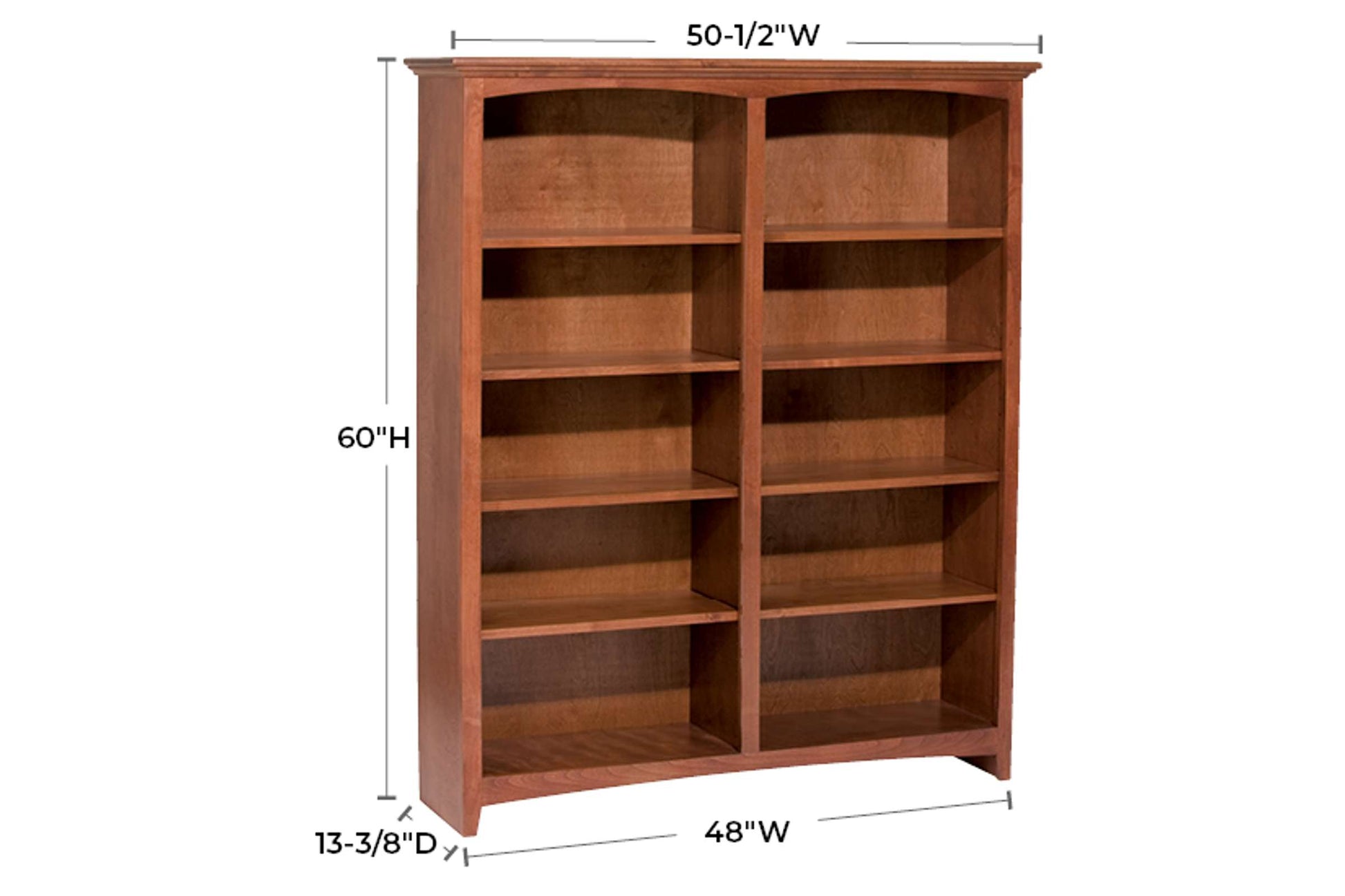 McKenzie 48" x 60" Bookcase - Whittier Wood