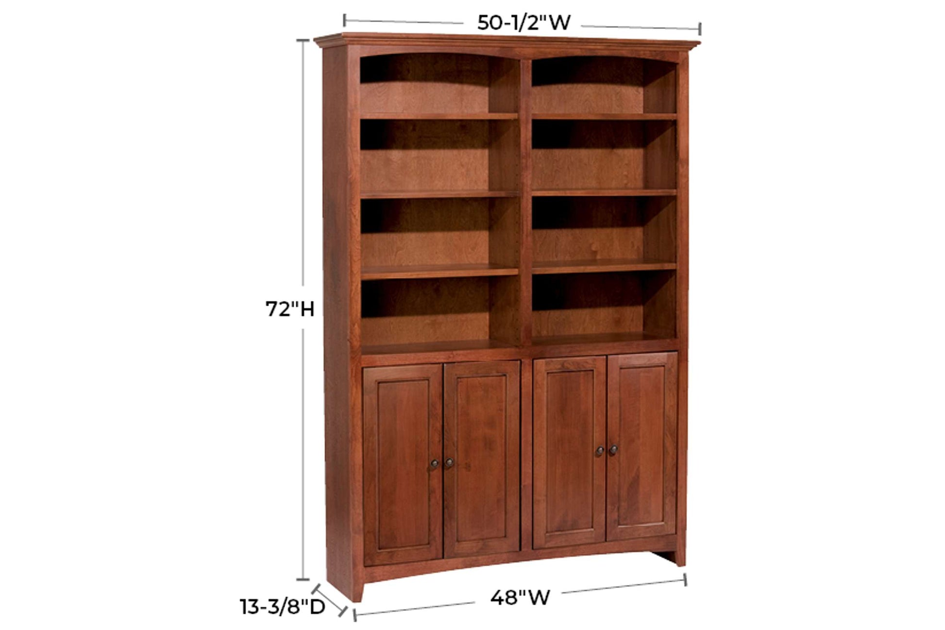 McKenzie 48" x 72" Bookcase w/Doors - Whittier Wood
